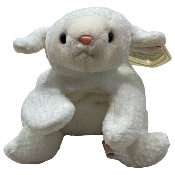 Ty Beanie Original Baby "Fleece" the White Lamb  RETIRED 3- 21- 1996 Pvc Pellets - Picture 1 of 7